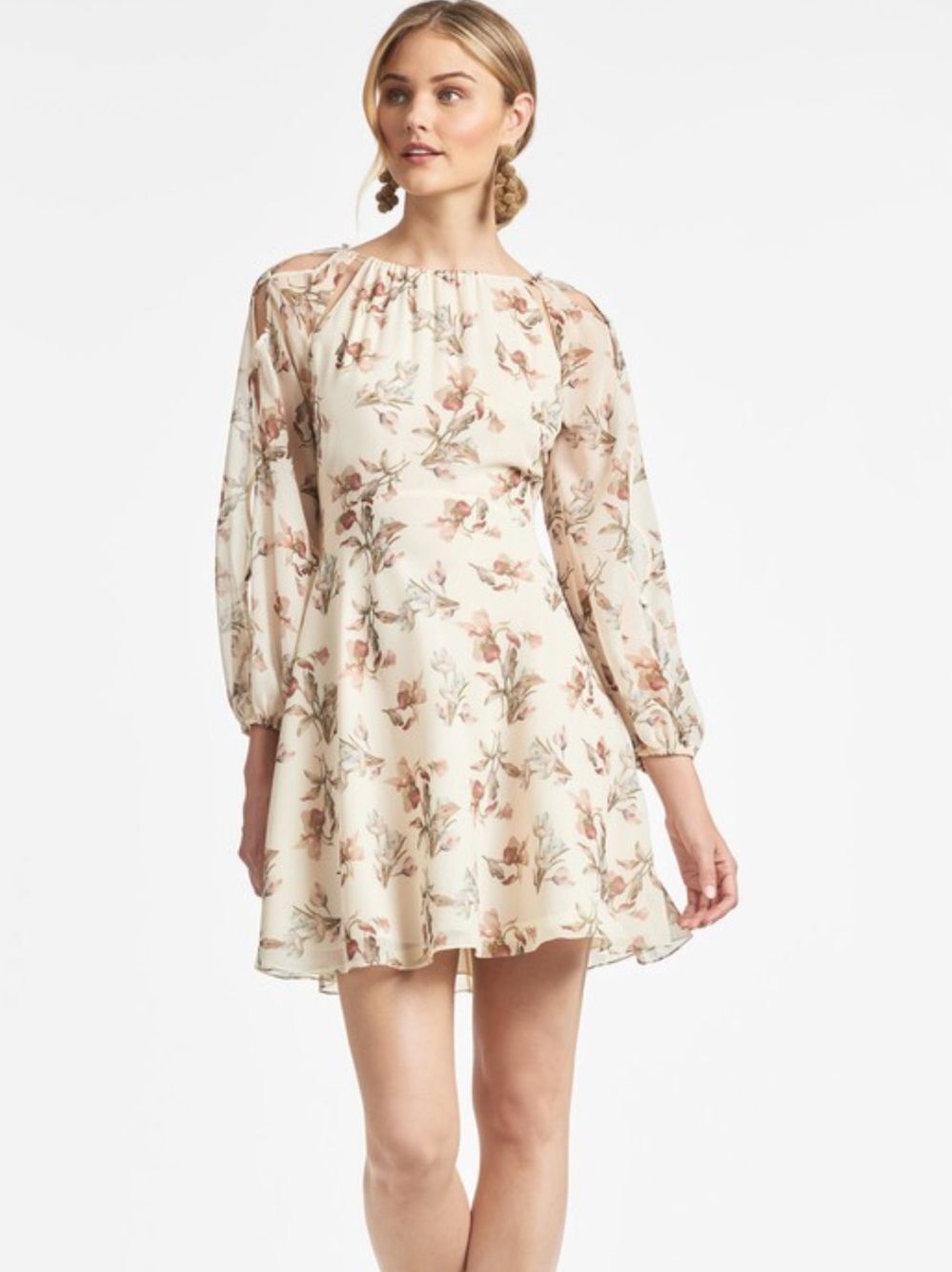 SACHIN & BABI NWT bevvy dress in eggshell venetia petals $425